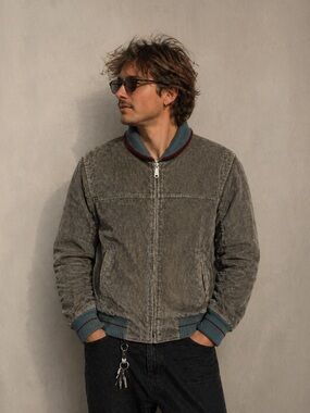 Vintage Reversible Corduroy Bomber Jacket